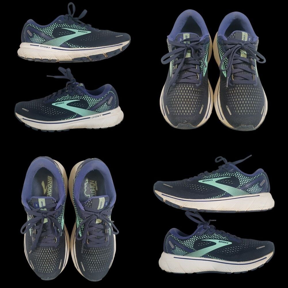 Brooks Ghost 14 Shoes Women Blue Athletic Running Gym Sneaker Trainers Size 7